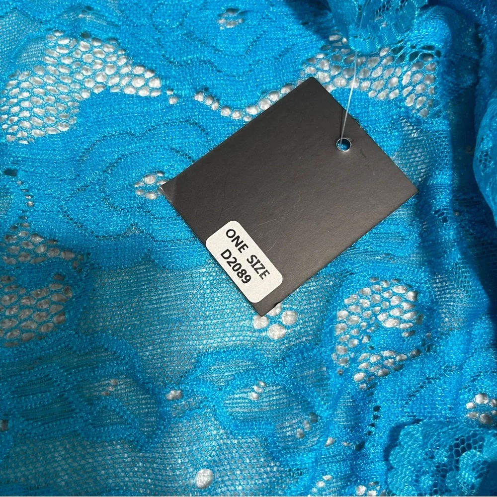 G World Intimates New Laced Robe Women Blue One Size 3/4 Sleeve